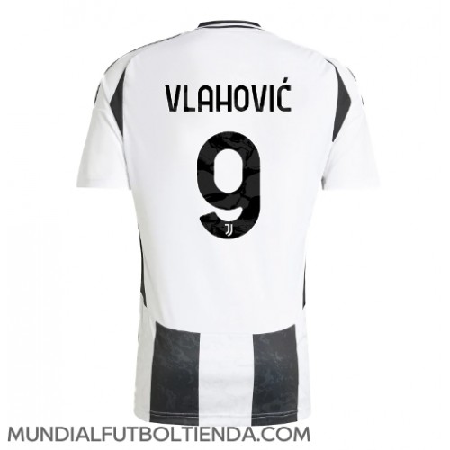 Camiseta Juventus Dusan Vlahovic #9 Primera Equipación Replica 2024-25 mangas cortas